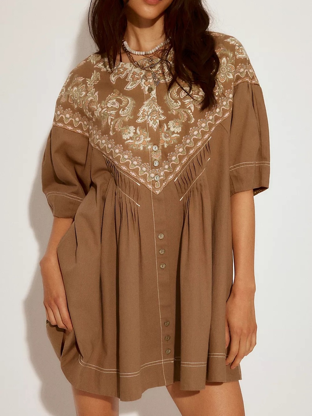 Free People Orson Mini Dress in Army Combo